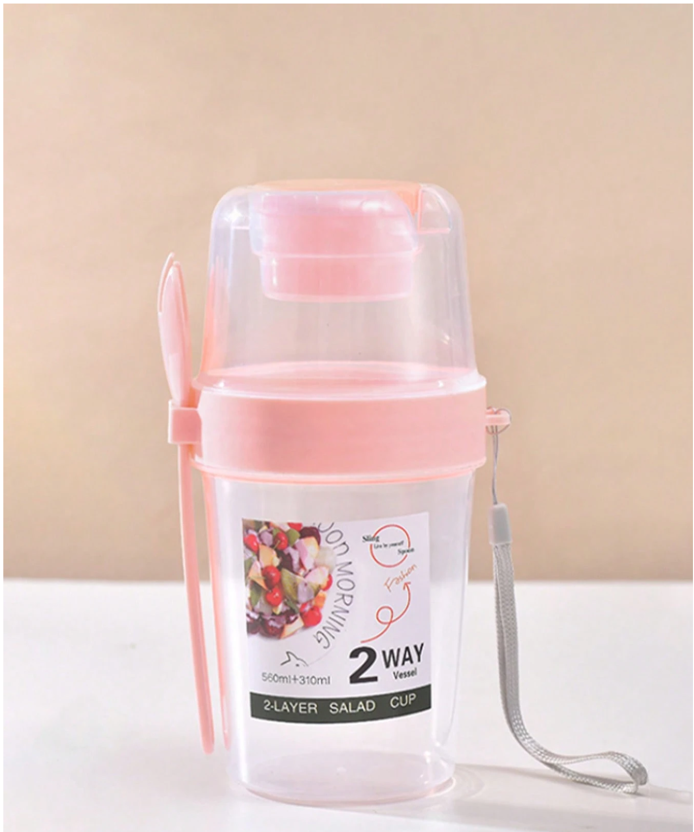 Recipiente para Cereal - Rosado - Dulce Amor